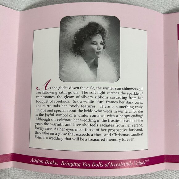 Ashton Drake “Winter Romance” Sandra Bilotto Porcelain Bridal Doll - NIB - Picture 8 of 10